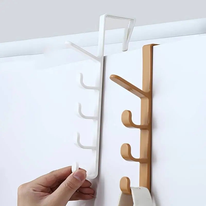 5-Hook Over the Door Organizer - Brown, White, or Black