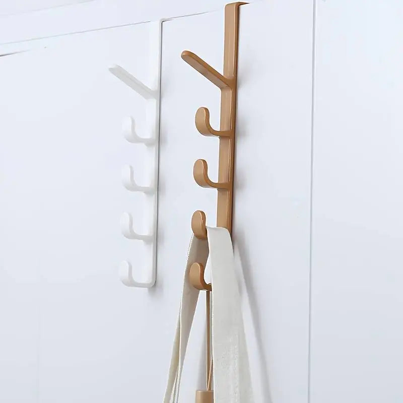 5-Hook Over the Door Organizer in Brown