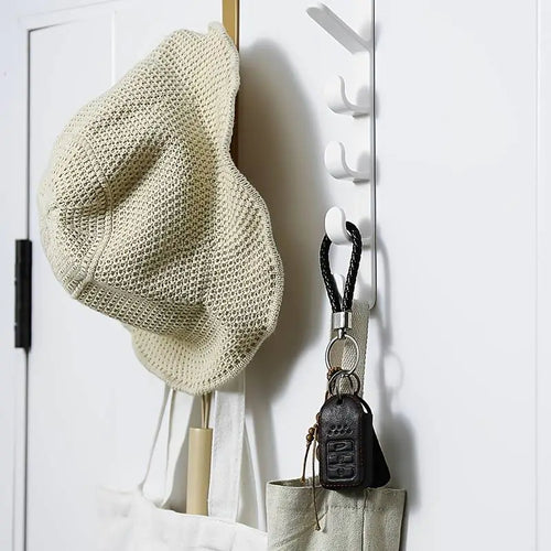 5-Hook Over the Door Organizer - Brown, White, or Black